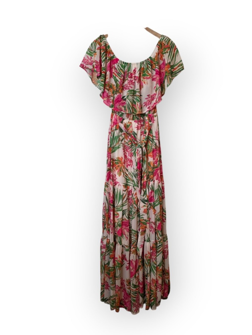 Baltic Born Sonoma Off Shoulder Maxi Tropical Floral Women’s Dress Medium - Picture 2 of 8